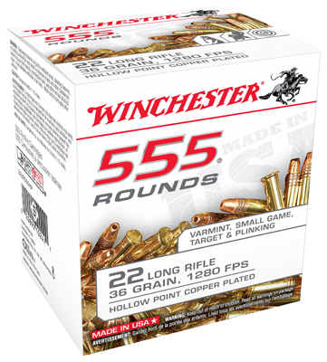 555 Rounds Ammunition, .22  Long Rifle, 36 Grain