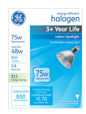 Halogen Flood Light Bulb, Par 30, 48-Watt