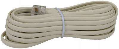 Phone Line Cord, Ivory, 15-Ft.