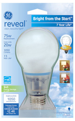 Reveal 20-Watt Bright-From-The-Start CFL Bulb