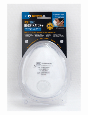 SOFTSEAL N95 Valved Safety Mask, L