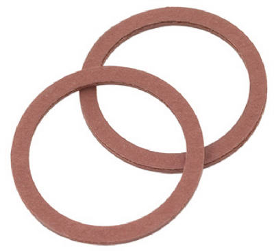 2-Pack 1.12 O.D. x .901 I.D. x .06-Inch Red Pressed Fiber Cap Thread Gasket