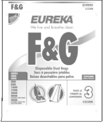 Eureka Style "F" & G Vacuum Bags, 3-Pack