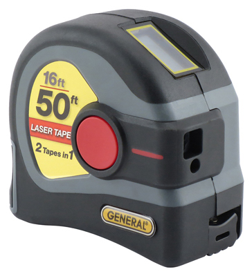 2-in-1 Laser Tape Measure, 16-Ft. Tape, 50-Ft. Laser