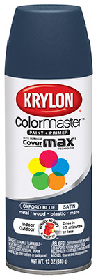Colormaster Spray Paint, Indoor/Outdoor Use, Satin Oxford Blue, 12-oz.