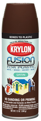 Fusion Spray Paint for Plastic, Satin Espresso, 12-oz.