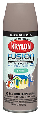 Fusion Spray Paint for Plastic, Satin Khaki, 12-oz.
