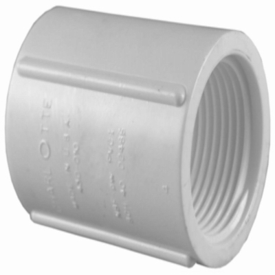 PVC Pressure Pipe Fitting, Coupling, White PVC, 3/4-In.