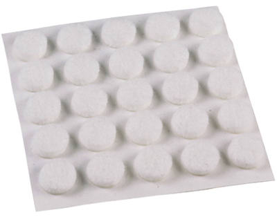 75-Pack 3/8-Inch White Round Felt Pads