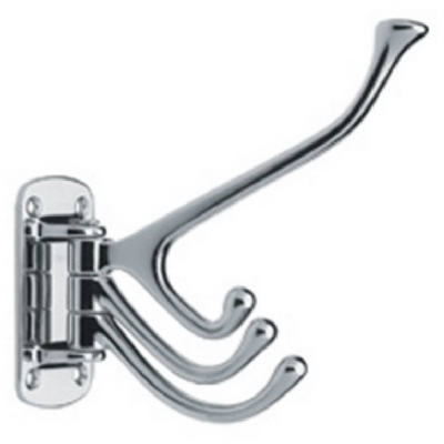 Liberty Wall Hook for Clothes Hinged Tri Hook Chrome 6 x 6 x 1.5 In. Alper s True Value Hardware