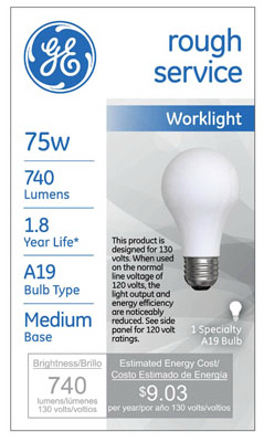 Rough Service Bulb, 75-Watt