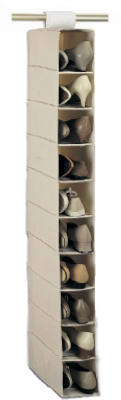 10-Pocket Canvas Hanging Shoe Organizer