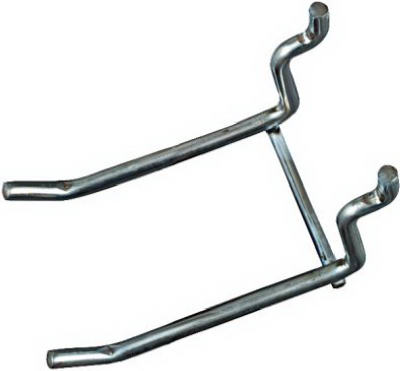 Double Pegboard Hook, Zinc-Plated, 3-In., 2-Pk.