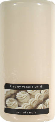 Vanilla Swirl Scented Pillar Candle, 6-Inch - Must buy in quantities of 2
