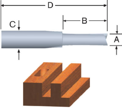 .5 x 1-In. 2-Flute Straight Router Bit