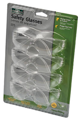 4-Pack Clear Close-Fitting Safety Glasses