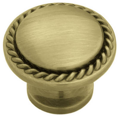 1-1/8-In. Antique Brass Rope Cabinet Knob