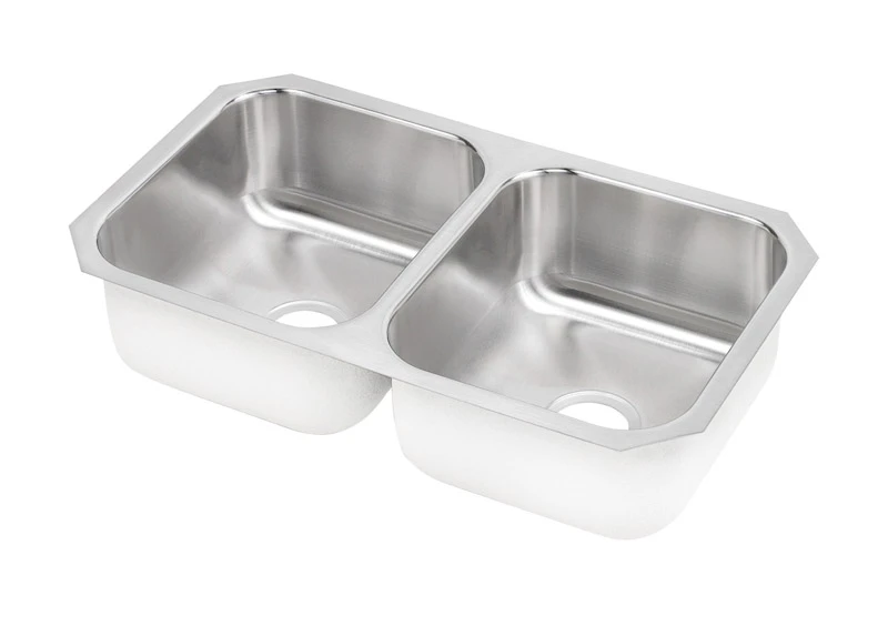 Elkay  Neptune  Two Bowls  Undermount  Stainless Steel  Double Bowl Sink  Stainless Steel  18-1/4 in