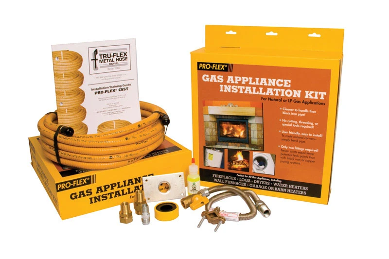 Pro-Flex  1-1/2 in. Flare   x 1-1/2 in. Dia. MIP  Brass  Gas Appliance  Installation Kit  25 ft.