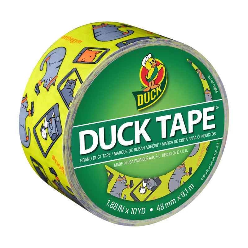 Duck Brand 1.88 in. W x 30 in. L Yellow Duct Tape Selfie Cat