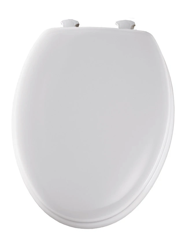 Mayfair Elongated White Molded Wood Toilet Seat