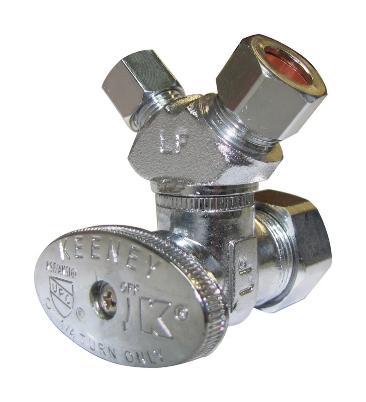 Plumb Pak 5/8 Compression x 3/8 Compression Brass 3-Way Valve