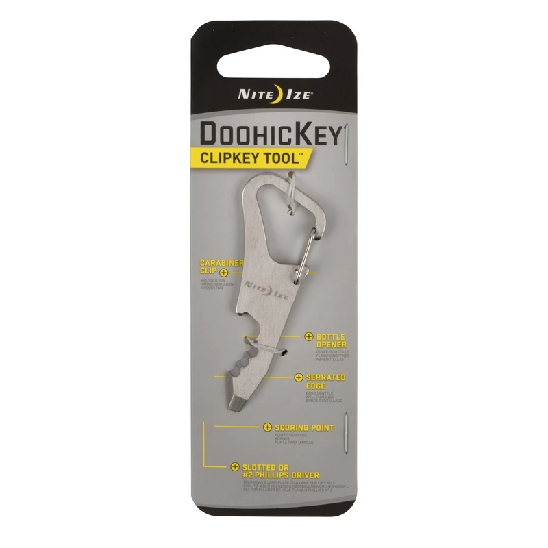 Nite Ize DoohicKey ClipKey 1.8 in. Dia. Stainless Steel Silver DoohicKey Multi Key Tool