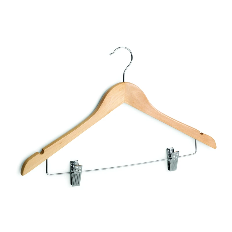 Homz 10.7 in. H x .5 in. W x 17.5 in. L Wood Brown Suit Hanger 2 pk