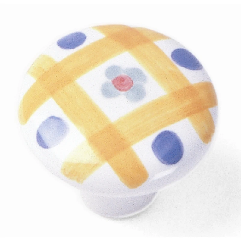 Laurey Whimsical Round Cabinet Knob 1-1/2 in. Dia. 1-5/16 in. Hand Painted 1 pc.