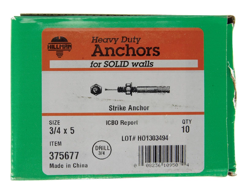 Hillman 3/4 in. Dia. x 5 in. L Steel Round Head Strike Anchor 10 pk