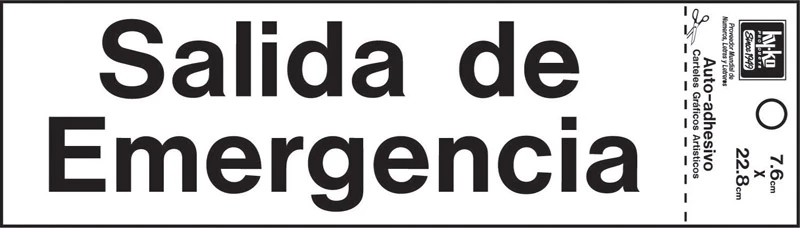 Hy-Ko Spanish Salida De Emergencia (Emergency Exit) Sign Plastic 3 in. H x 9 in. W