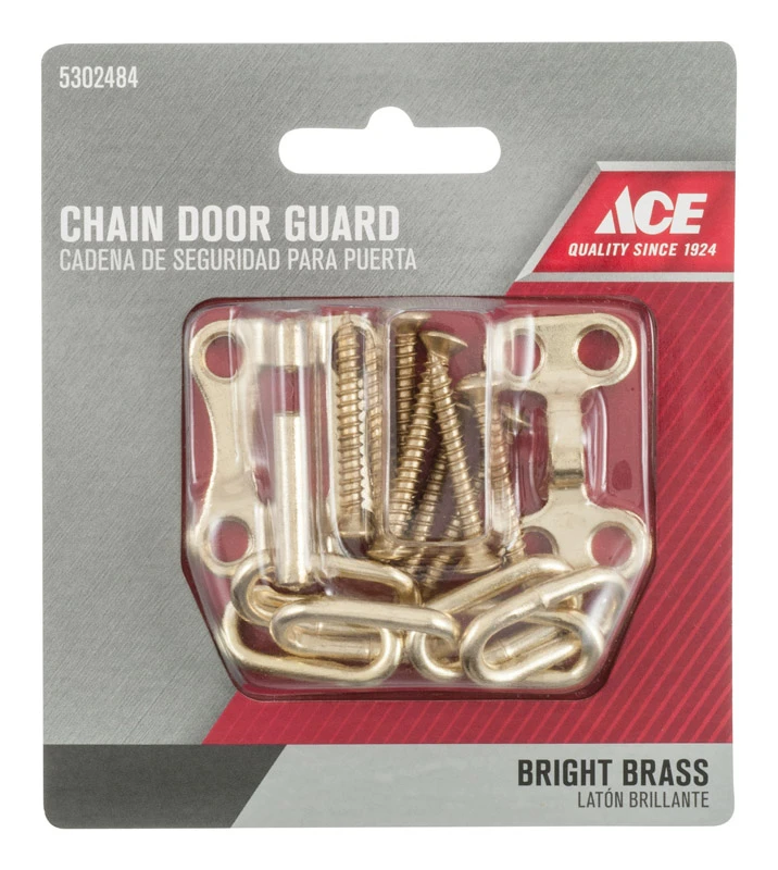 Ace 1.5 in. L Bright Brass Brass Chain Door Guard