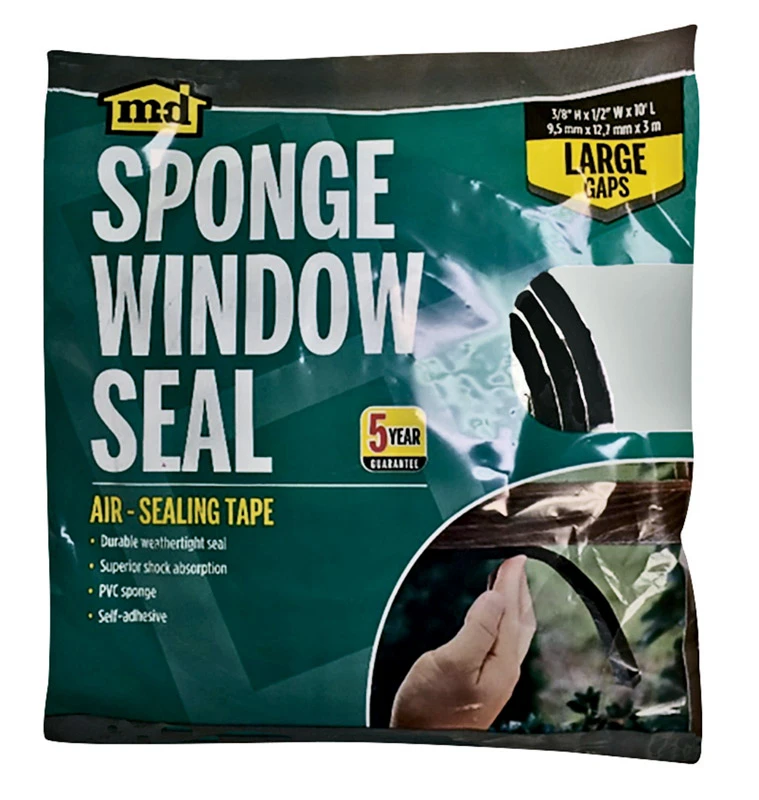 M-D Building Products Black Foam Weather Stripping For Door and Window 10 ft. L x 3/8 in.