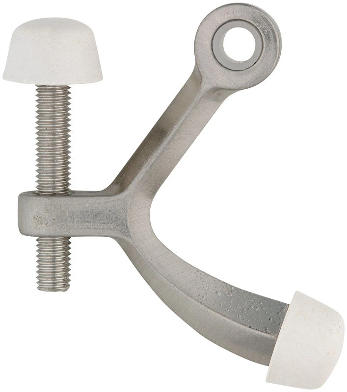 Ace 1.6 in. H Satin Nickel Silver Metal Hinge Pin Door Stop Mounts to door and wall