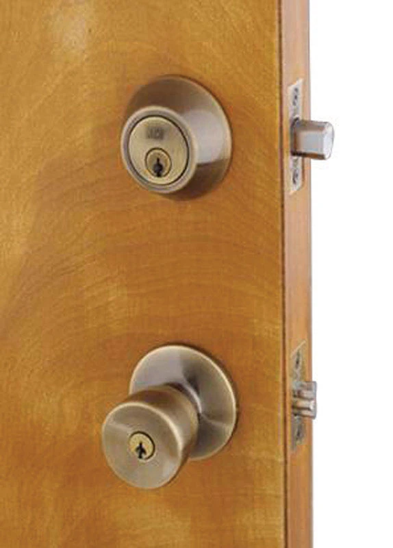 Home Plus Antique Brass Knob and Deadbolt Set ANSI Grade 3 1-3/4 in. Home Plus Antique Brass Knob and Deadbolt Set ANSI Grade 3 1-3/4 in.