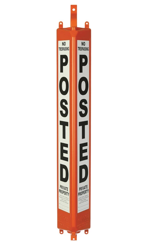 3D Post English No Trespassing 24 in. H x 4 in. W Sign Plastic