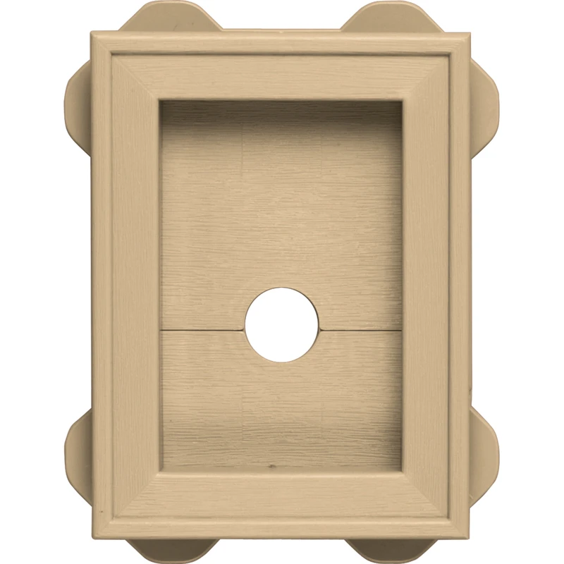Builders Edge 1 in. L Prefinished Sandstone Maple Vinyl Mounting Block
