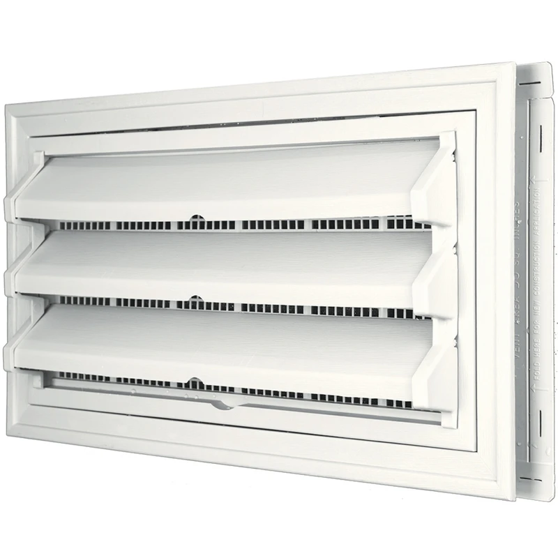 Builders Edge 9.4 in. H x 18.5 in. W White Vinyl Foundation Vent