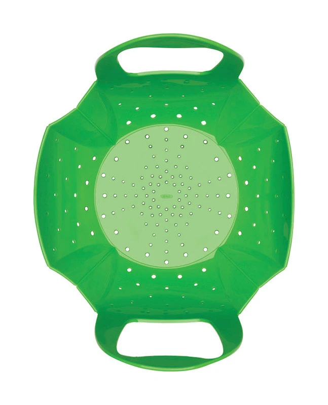 OXO Good Grips 9-1/8 in. W x 13-5/16 in. L Green Silicone Steamer Basket