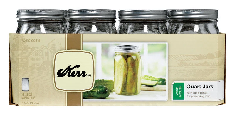 Kerr Wide Mouth Mason Jar 1 qt. 12 pk