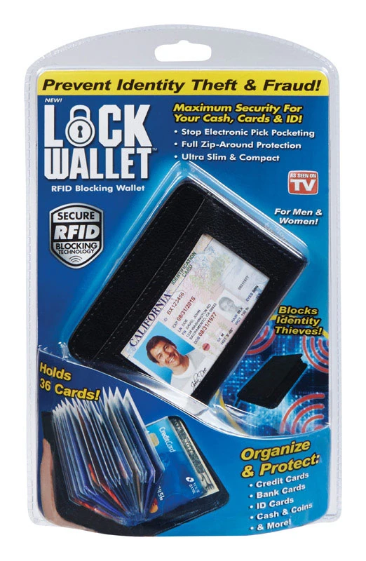 Lock Wallet As Seen On TV Security Wallet Plastic 1 pk