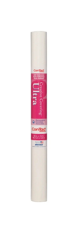 Con-Tact Ultra 15 ft. L x 18 in. W White Self-Adhesive Shelf Liner