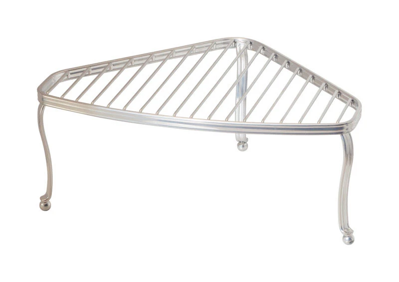 InterDesign  9-11/16 in. L x 13-13/16 in. W x 5-19/32 in. H Silver  Spacesaver Corner Shelf  Chrome