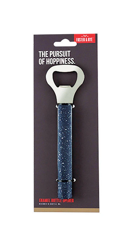Foster & Rye Black/Silver Enamel/Stainless Steel Manual Bottle Opener