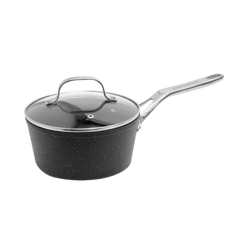 Starfrit The Rock Aluminum Saucepan 2 qt. Black