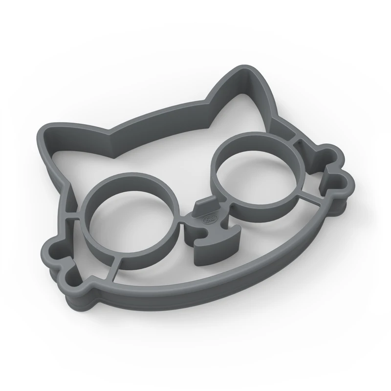 Fred Funny Side Up Gray Silicone Cat Shaped Egg Mold 1 pk