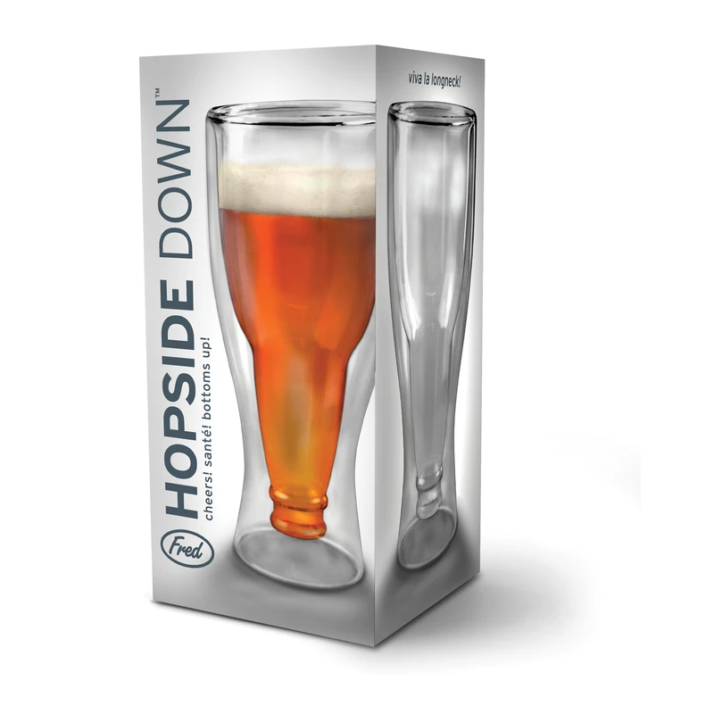 Fred Upside Down Beer 12 oz. Clear Drinking Glass Borosilicate Glass