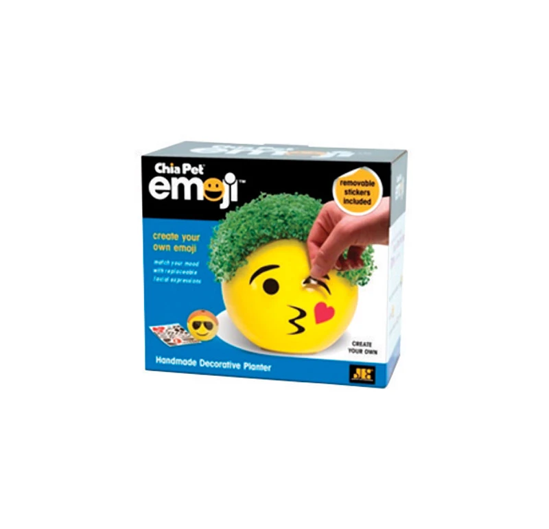 Chia Pet Emoji Create your own face Pottery Planter Clay 1 pk
