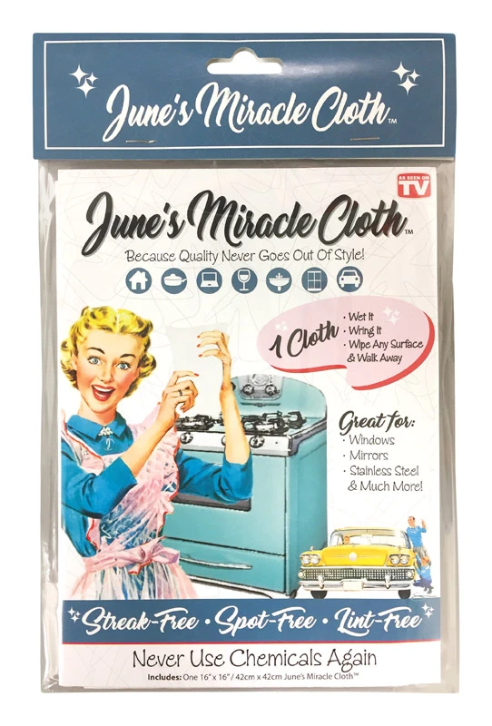 June's Miracle Cloth As Seen On TV Microfiber Polishing Cloth 16 in. L x 16 in. W 1 pk