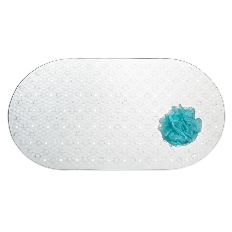 InterDesign Circlz 27-1/4 in. L x 15-7/16 in. W Clear PVC Bath Mat